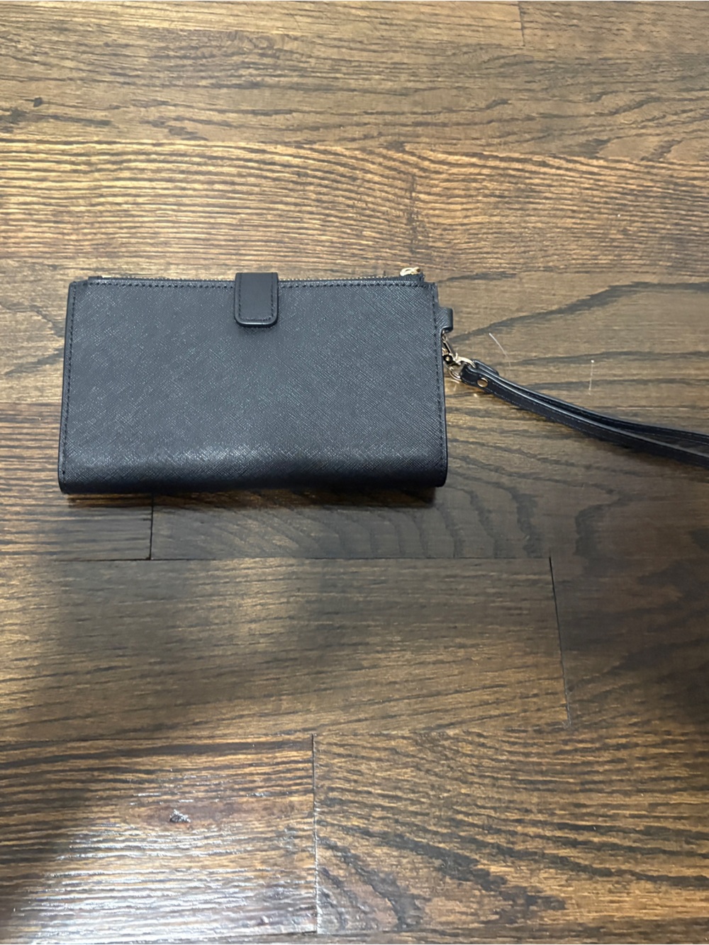 Michael Kors Black Saffiano Leather Wristlet with Gold Logo - Picture 3 of 3